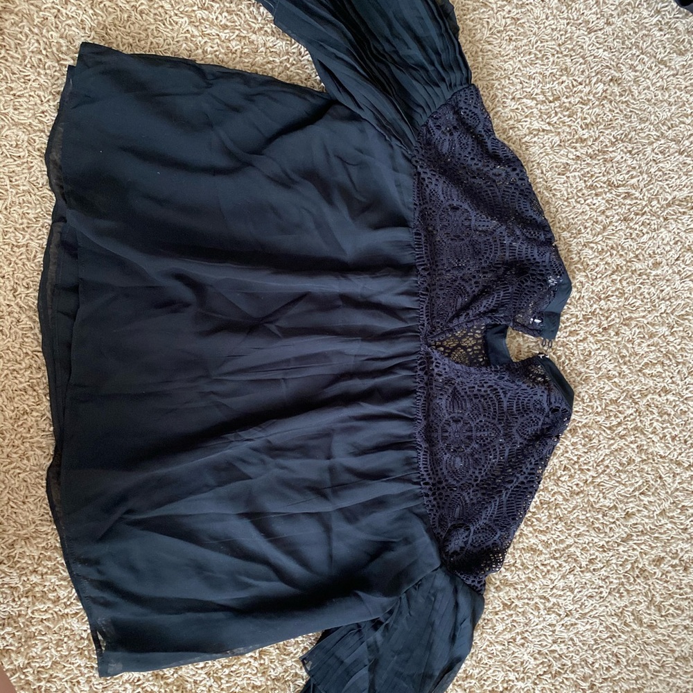 Black flowy mesh blouse from Abercrombie!